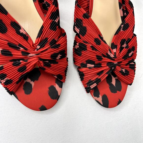 NWOB Cabi Siren Red Black Leopard Animal Print Ankle Strap Sandals Women 9 - Picture 4 of 12
